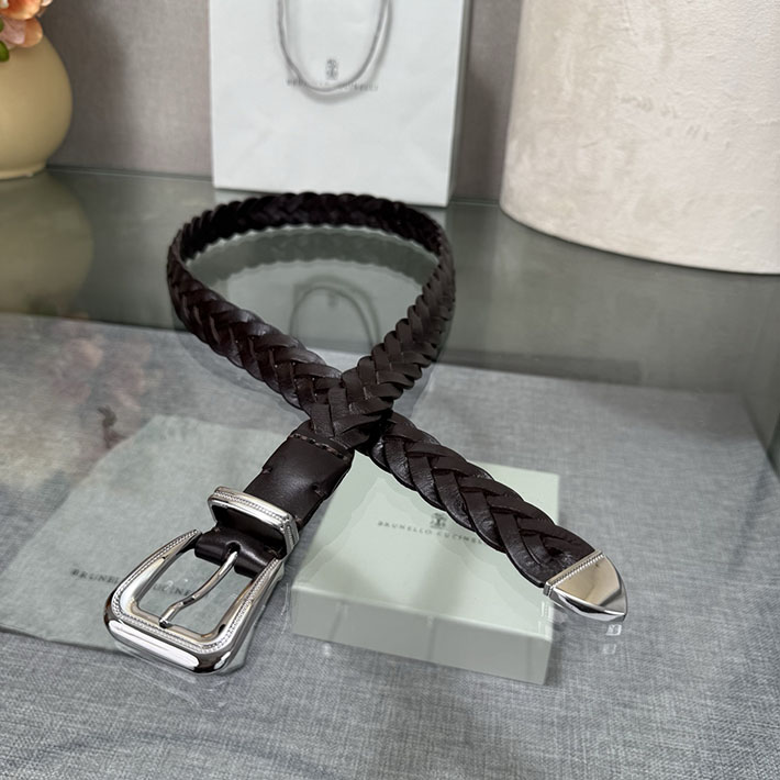 ブルネロ クチネリ アウトレット Brunello Cucinelli チップ付き リバースカーフスキン メッシュベルト 2702025 ブルネロ クチネリ ベルト 定価 - 画像 (5)