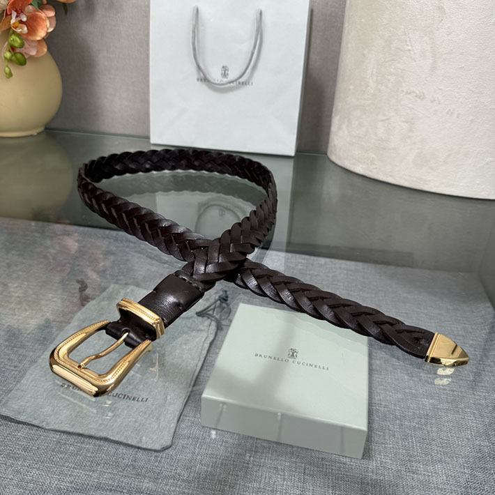 ブルネロ クチネリ アウトレット Brunello Cucinelli チップ付き リバースカーフスキン メッシュベルト 2702027 ブルネロ クチネリ ベルト 公式 - 画像 (5)