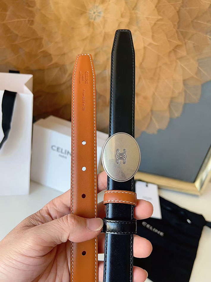 セリーヌ アウトレット店舗 CELINE レディース ベルト リバーシブル ミディアム 25mm アリックス 2702064 セリーヌ ベルト アウトレット - 画像 (4)
