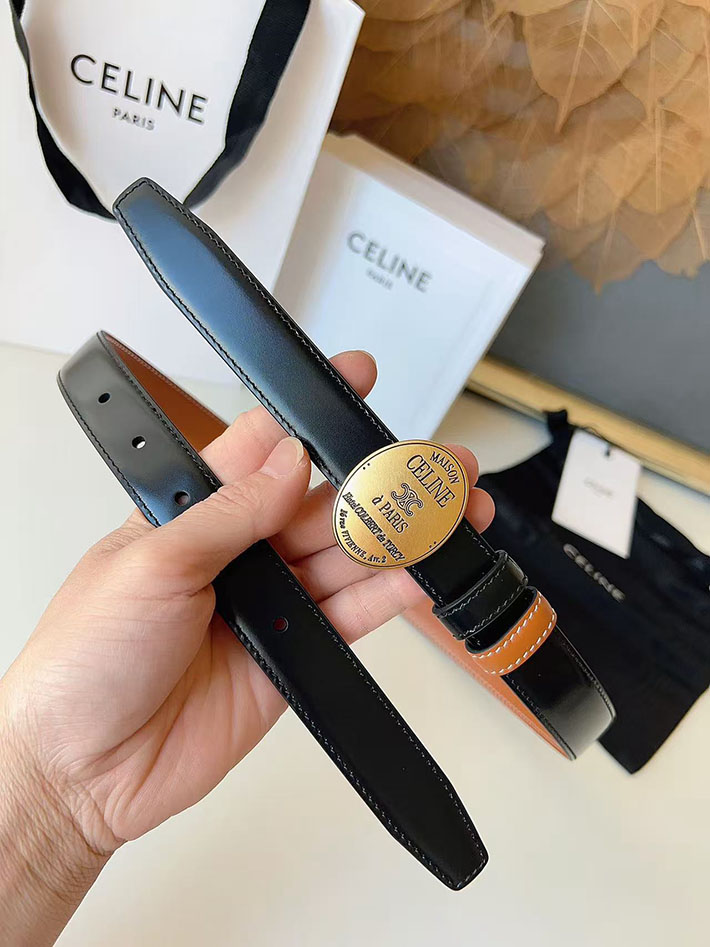 セリーヌ アウトレット店舗 CELINE レディース ベルト リバーシブル ミディアム 25mm アリックス 2702065 セリーヌ ベルト リバーシブル - 画像 (4)