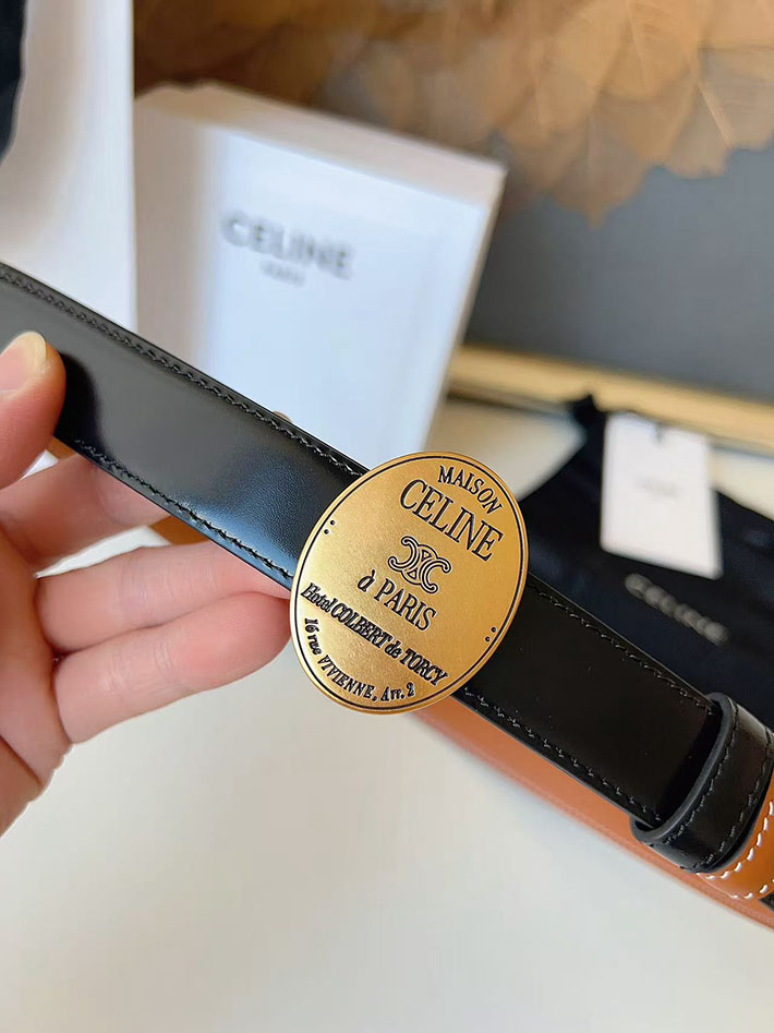 セリーヌ アウトレット店舗 CELINE レディース ベルト リバーシブル ミディアム 25mm アリックス 2702065 セリーヌ ベルト リバーシブル - 画像 (3)