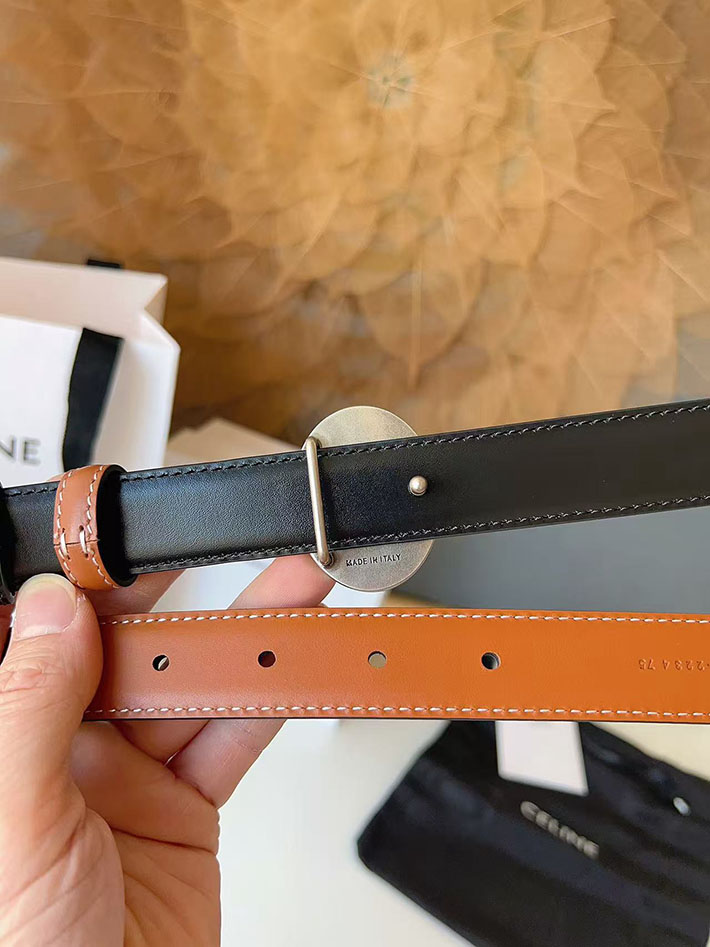 セリーヌ アウトレット店舗 CELINE レディース ベルト リバーシブル ミディアム 25mm アリックス 2702066 セリーヌ ベルト トリオンフ - 画像 (3)