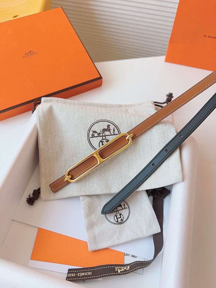 高品質エルメス レザーベルト HERMES ルリ リバーシブルレザーベルト 13mm RG ヴォーエプソン/スイフト 2702083 エルメス ベルト 安い - 画像 (6)