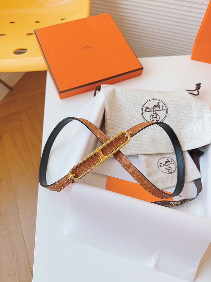 高品質エルメス レザーベルト HERMES ルリ リバーシブルレザーベルト 13mm RG ヴォーエプソン/スイフト 2702083 エルメス ベルト 安い - 画像 (5)