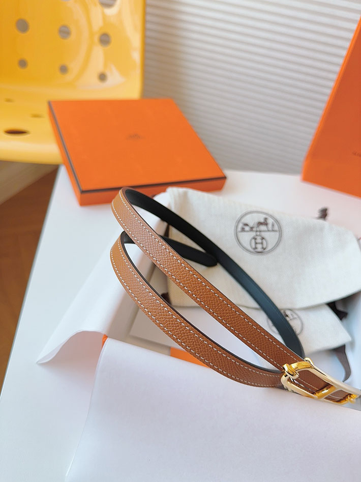 高品質エルメス レザーベルト HERMES ルリ リバーシブルレザーベルト 13mm RG ヴォーエプソン/スイフト 2702083 エルメス ベルト 安い - 画像 (3)