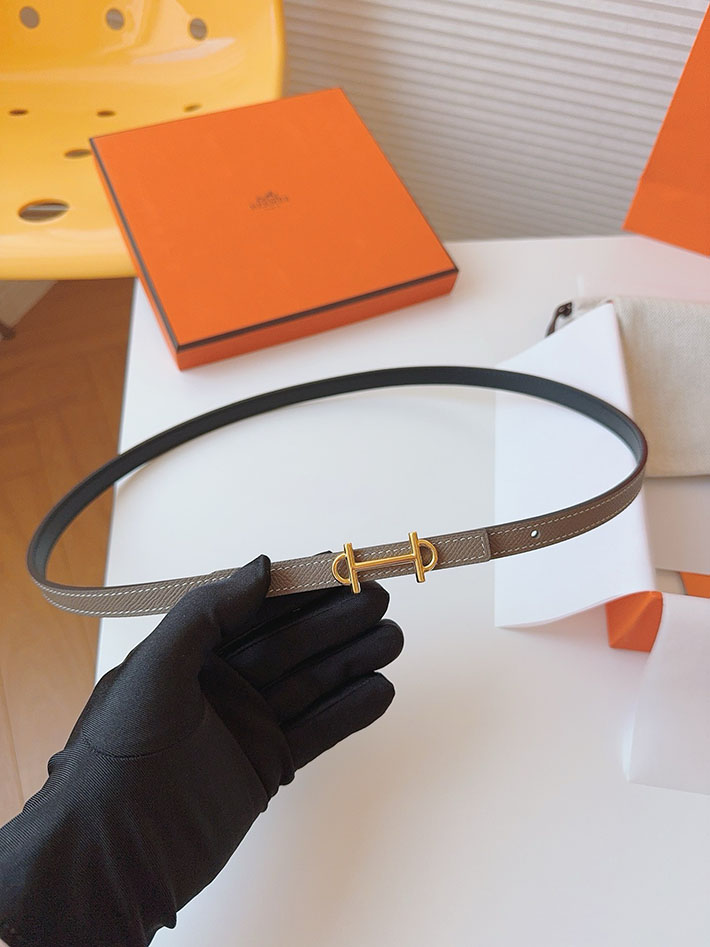 高品質エルメス レザーベルト HERMES ルリ リバーシブルレザーベルト 13mm RG ヴォーエプソン/スイフト 2702085 エルメス ベルト 公式 - 画像 (9)