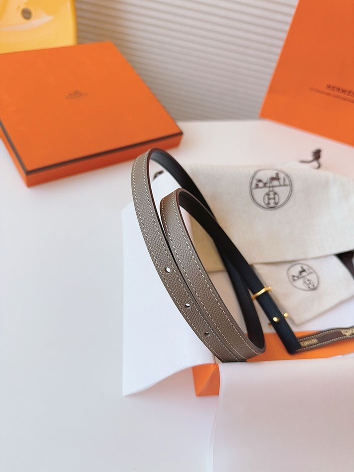 高品質エルメス レザーベルト HERMES ルリ リバーシブルレザーベルト 13mm RG ヴォーエプソン/スイフト 2702085 エルメス ベルト 公式 - 画像 (2)