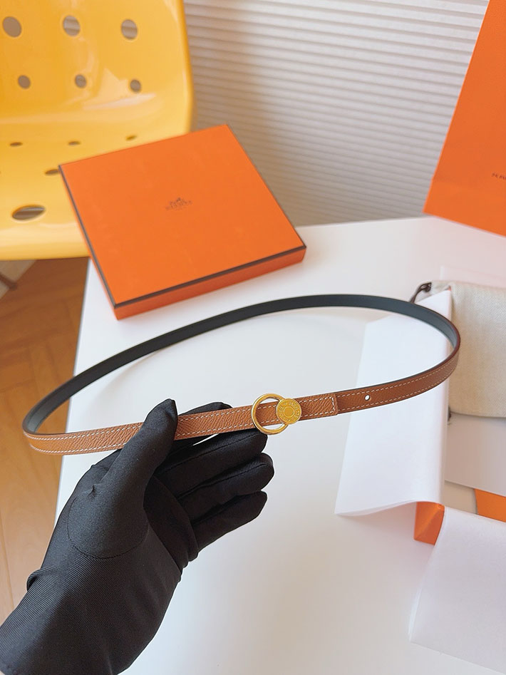 高品質エルメス レザーベルト HERMES ルリ リバーシブルレザーベルト 13mm RG ヴォーエプソン/スイフト 2702087 エルメス ベルト 定価 - 画像 (9)