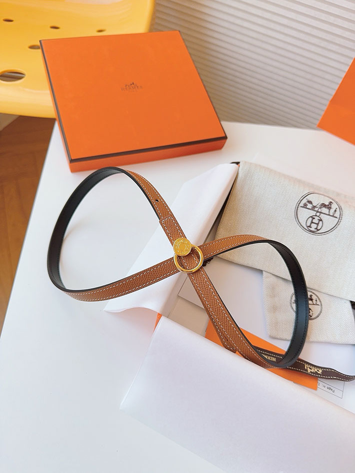 高品質エルメス レザーベルト HERMES ルリ リバーシブルレザーベルト 13mm RG ヴォーエプソン/スイフト 2702087 エルメス ベルト 定価 - 画像 (7)