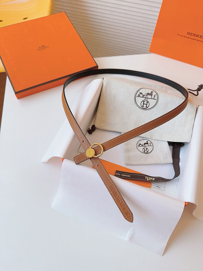 高品質エルメス レザーベルト HERMES ルリ リバーシブルレザーベルト 13mm RG ヴォーエプソン/スイフト 2702087 エルメス ベルト 定価 - 画像 (6)