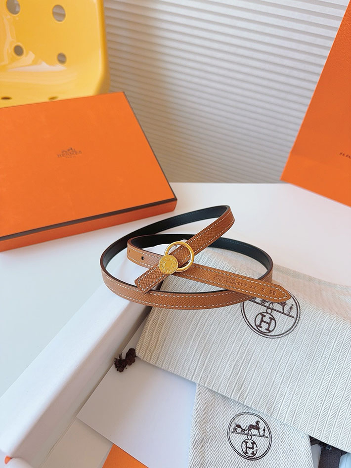 高品質エルメス レザーベルト HERMES ルリ リバーシブルレザーベルト 13mm RG ヴォーエプソン/スイフト 2702087 エルメス ベルト 定価 - 画像 (5)