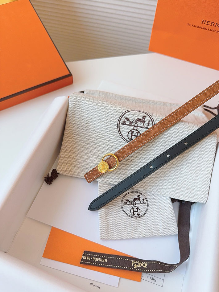 高品質エルメス レザーベルト HERMES ルリ リバーシブルレザーベルト 13mm RG ヴォーエプソン/スイフト 2702087 エルメス ベルト 定価 - 画像 (4)