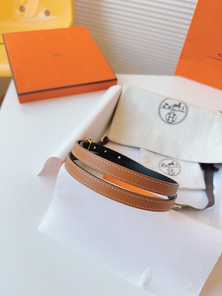 高品質エルメス レザーベルト HERMES ルリ リバーシブルレザーベルト 13mm RG ヴォーエプソン/スイフト 2702087 エルメス ベルト 定価 - 画像 (2)