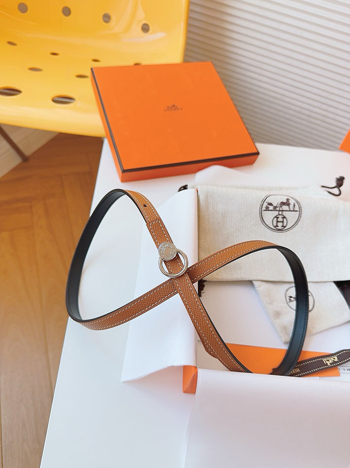 高品質エルメス レザーベルト HERMES ルリ リバーシブルレザーベルト 13mm RG ヴォーエプソン/スイフト 2702088 エルメス ベルト レディース アウトレット - 画像 (5)