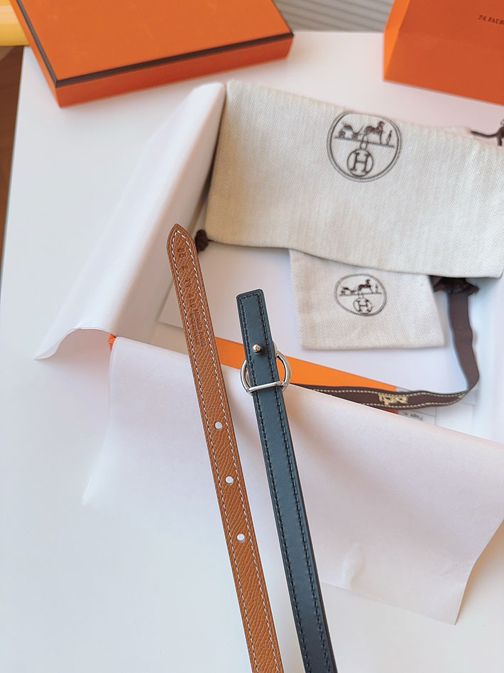 高品質エルメス レザーベルト HERMES ルリ リバーシブルレザーベルト 13mm RG ヴォーエプソン/スイフト 2702088 エルメス ベルト レディース アウトレット - 画像 (3)