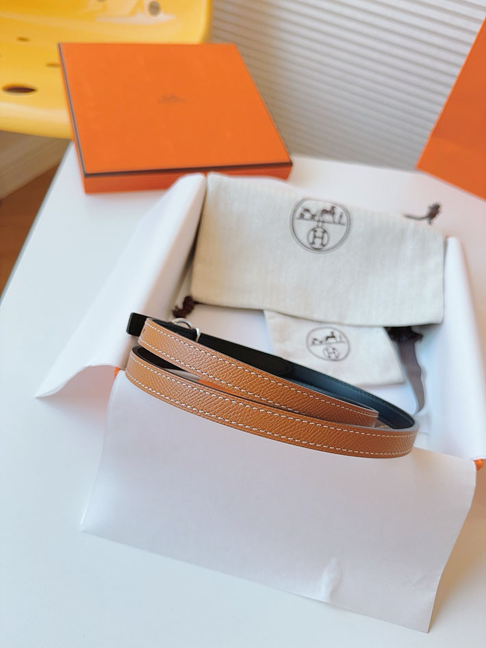 高品質エルメス レザーベルト HERMES ルリ リバーシブルレザーベルト 13mm RG ヴォーエプソン/スイフト 2702088 エルメス ベルト レディース アウトレット - 画像 (2)