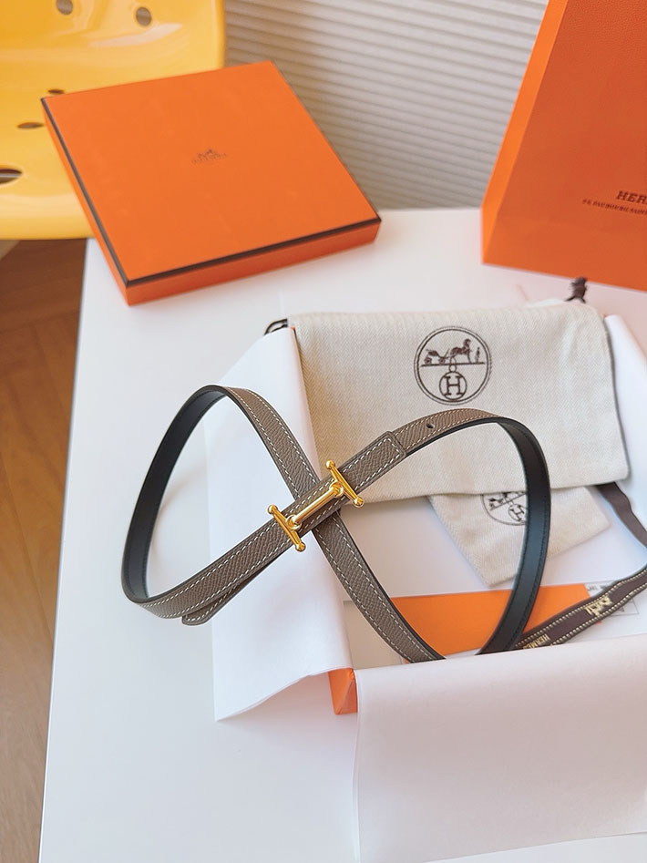 高品質エルメス レザーベルト HERMES ルリ リバーシブルレザーベルト 13mm RG ヴォーエプソン/スイフト 2702089 エルメス ベルト レディース リバーシブル - 画像 (5)