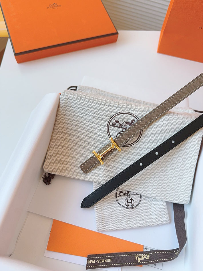 高品質エルメス レザーベルト HERMES ルリ リバーシブルレザーベルト 13mm RG ヴォーエプソン/スイフト 2702089 エルメス ベルト レディース リバーシブル - 画像 (4)