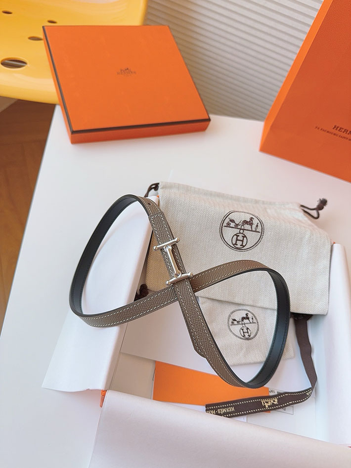 高品質エルメス レザーベルト HERMES ルリ リバーシブルレザーベルト 13mm RG ヴォーエプソン/スイフト 2702090 エルメス ベルト レディース サイズ - 画像 (6)