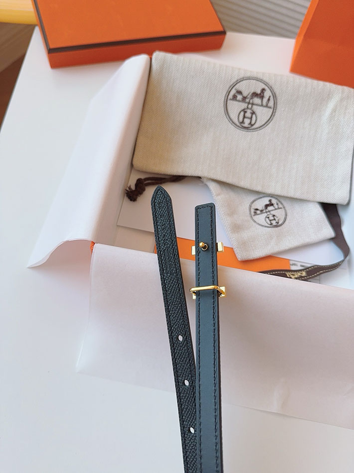 高品質エルメス レザーベルト HERMES ルリ リバーシブルレザーベルト 13mm RG ヴォーエプソン/スイフト 2702091 エルメス ベルト レディース コーデ - 画像 (3)