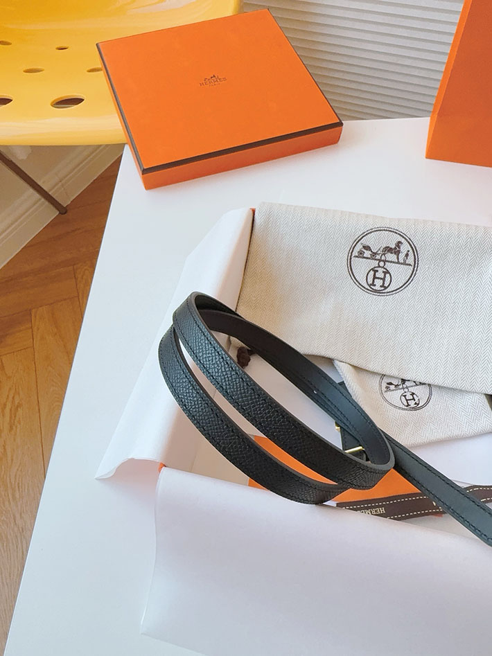 高品質エルメス レザーベルト HERMES ルリ リバーシブルレザーベルト 13mm RG ヴォーエプソン/スイフト 2702091 エルメス ベルト レディース コーデ - 画像 (2)