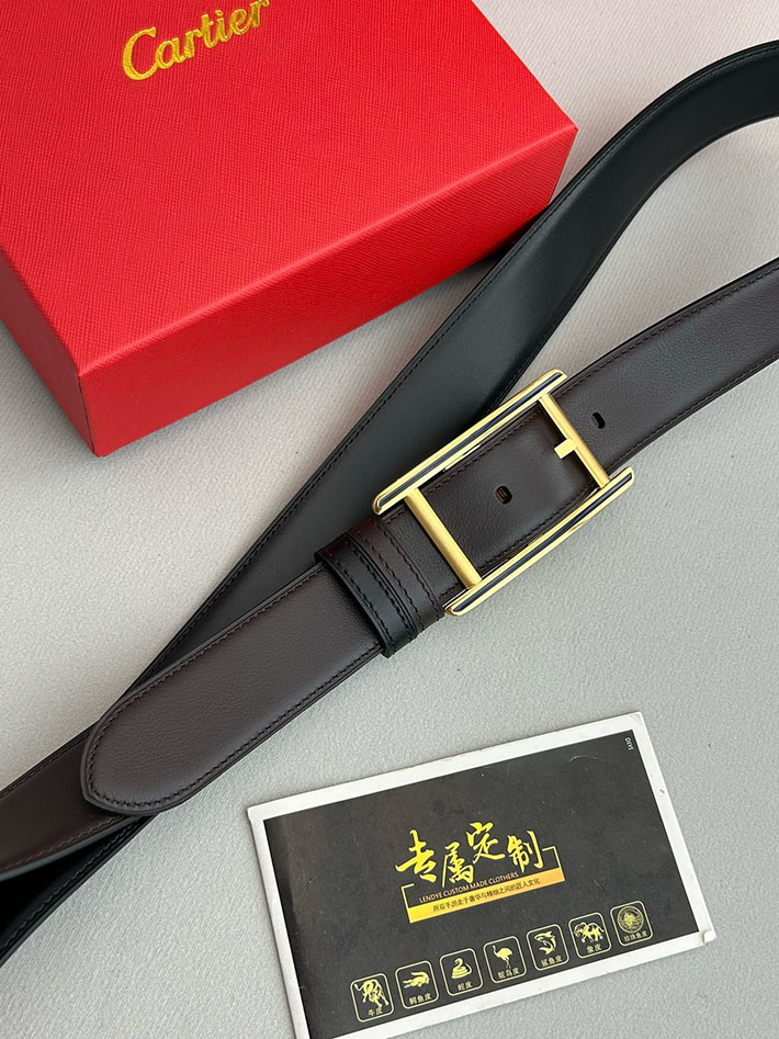 カルティエ レザーベルト 店舗 CARTIER メンズ 35mm ベルト タンクドゥカルティエ スクエア 2702095 カルティエ ベルト コピー - 画像 (5)