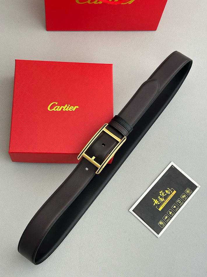 カルティエ レザーベルト 店舗 CARTIER メンズ 35mm ベルト タンクドゥカルティエ スクエア 2702095 カルティエ ベルト コピー - 画像 (4)