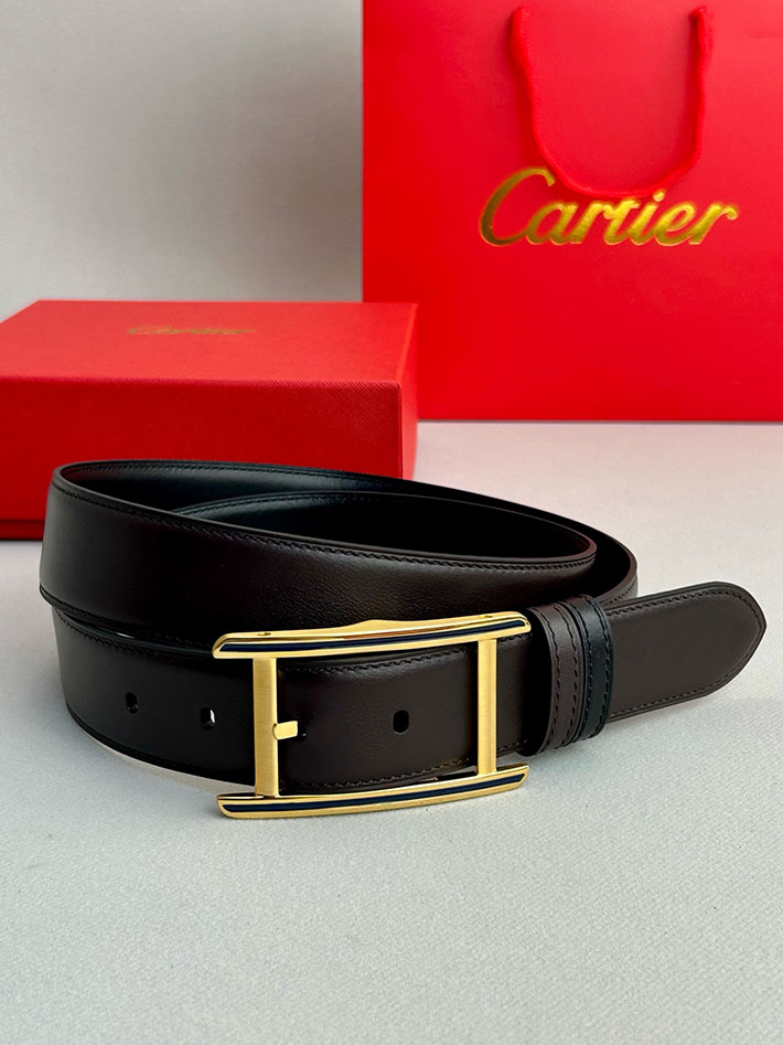 カルティエ レザーベルト 店舗 CARTIER メンズ 35mm ベルト タンクドゥカルティエ スクエア 2702095 カルティエ ベルト コピー - 画像 (3)