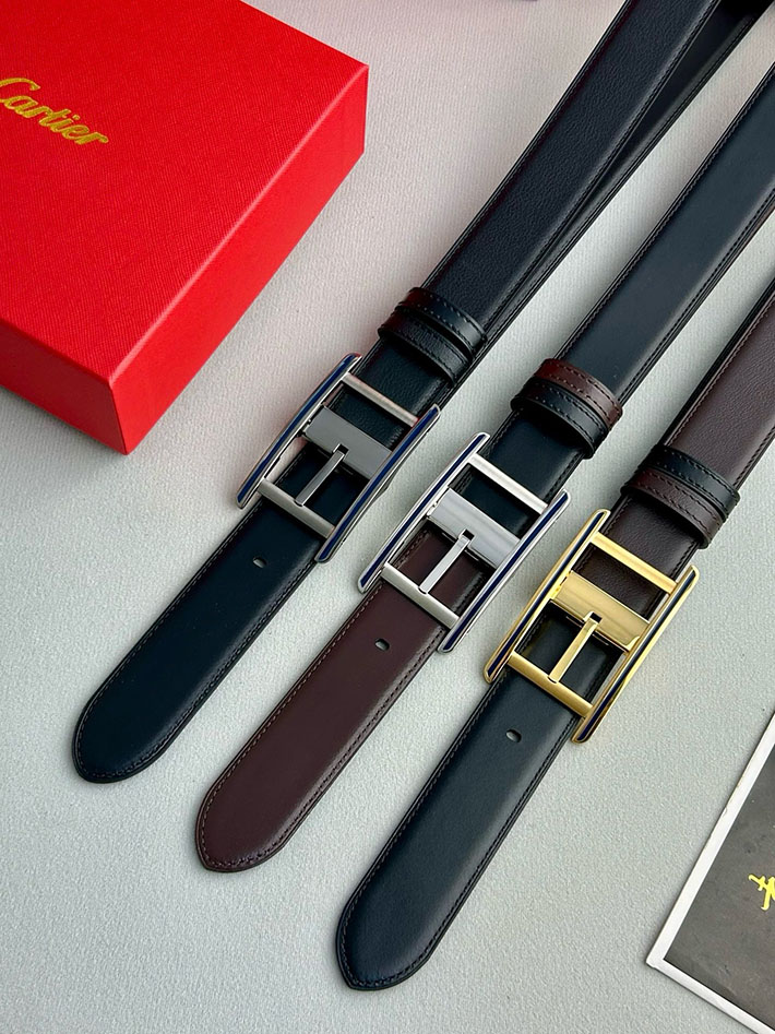 カルティエ レザーベルト 店舗 CARTIER メンズ 35mm ベルト タンクドゥカルティエ スクエア 2702095 カルティエ ベルト コピー - 画像 (2)
