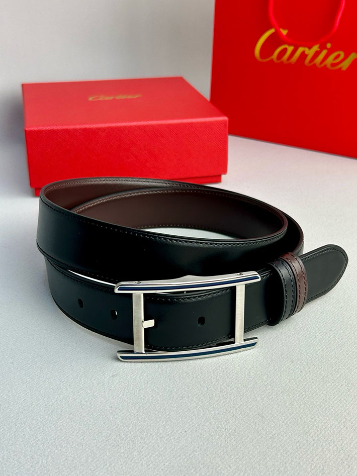 カルティエ レザーベルト 店舗 CARTIER メンズ 35mm ベルト タンクドゥカルティエ スクエア 2702096 カルティエ ベルト交換 - 画像 (3)