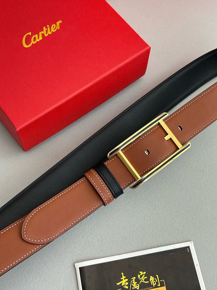 カルティエ レザーベルト 店舗 CARTIER メンズ 35mm ベルト タンクドゥカルティエ スクエア 2702097 カルティエ ベルト セール - 画像 (3)