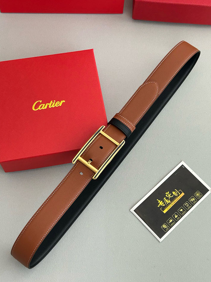 カルティエ レザーベルト 店舗 CARTIER メンズ 35mm ベルト タンクドゥカルティエ スクエア 2702097 カルティエ ベルト セール - 画像 (2)