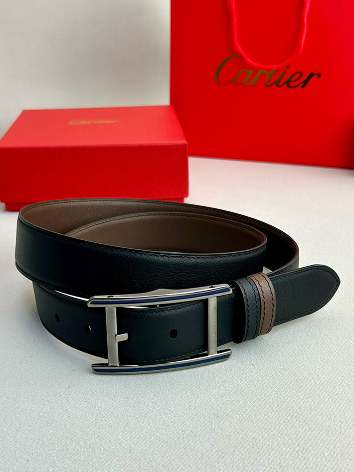 カルティエ レザーベルト 店舗 CARTIER メンズ 35mm ベルト タンクドゥカルティエ スクエア 2702099 カルティエ ベルト 定価 - 画像 (3)