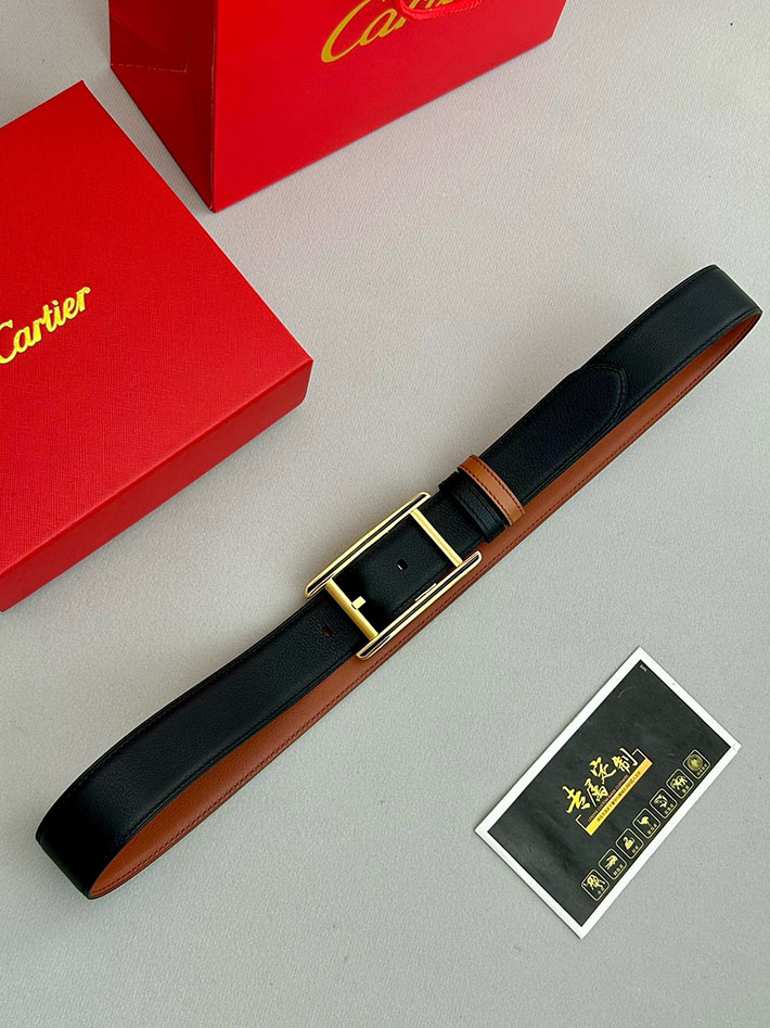 カルティエ レザーベルト 店舗 CARTIER メンズ 35mm リバーシブルレザーベルト タンクベルト ロゴバックル 2702103 カルティエ ベルト 値段 - 画像 (8)
