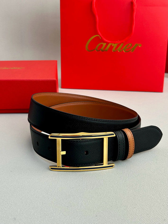 カルティエ レザーベルト 店舗 CARTIER メンズ 35mm リバーシブルレザーベルト タンクベルト ロゴバックル 2702103 カルティエ ベルト 値段 - 画像 (7)