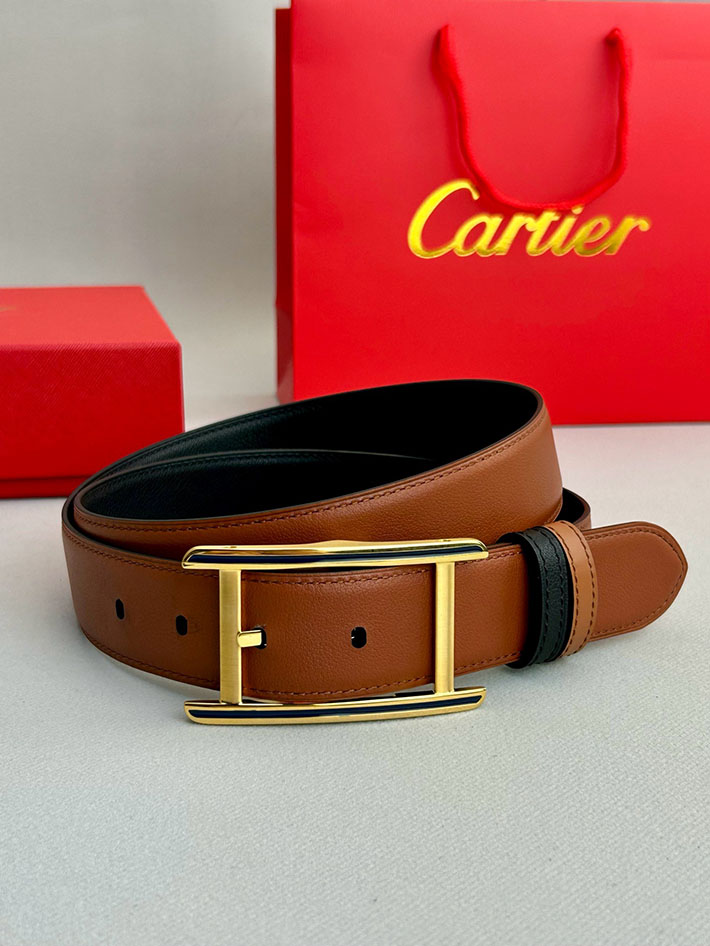 カルティエ レザーベルト 店舗 CARTIER メンズ 35mm リバーシブルレザーベルト タンクベルト ロゴバックル 2702103 カルティエ ベルト 値段 - 画像 (5)