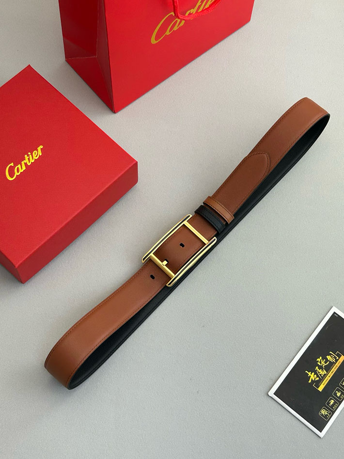 カルティエ レザーベルト 店舗 CARTIER メンズ 35mm リバーシブルレザーベルト タンクベルト ロゴバックル 2702103 カルティエ ベルト 値段 - 画像 (4)