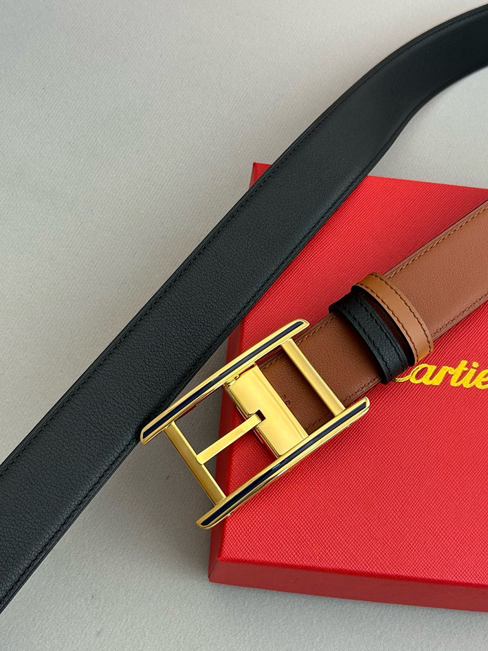 カルティエ レザーベルト 店舗 CARTIER メンズ 35mm リバーシブルレザーベルト タンクベルト ロゴバックル 2702103 カルティエ ベルト 値段 - 画像 (3)