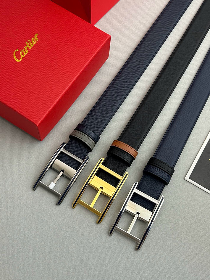 カルティエ レザーベルト 店舗 CARTIER メンズ 35mm リバーシブルレザーベルト タンクベルト ロゴバックル 2702103 カルティエ ベルト 値段 - 画像 (2)