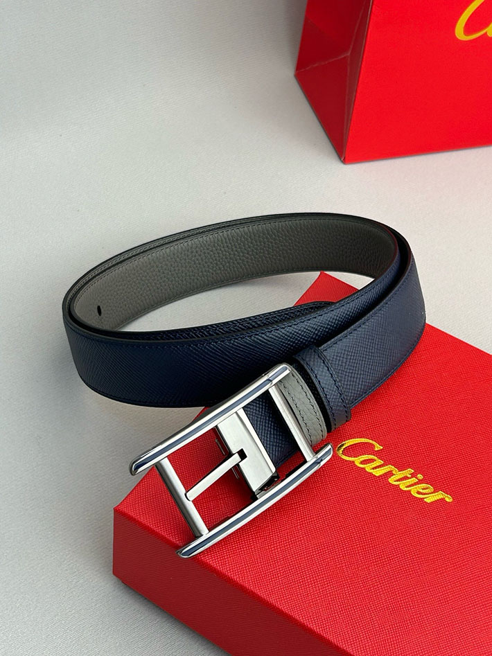 カルティエ レザーベルト 店舗 CARTIER メンズ 35mm リバーシブルレザーベルト タンクベルト ロゴバックル 2702104 カルティエ ベルト リバーシブル - 画像 (6)