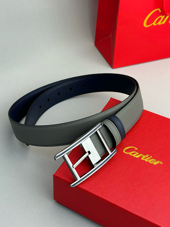 カルティエ レザーベルト 店舗 CARTIER メンズ 35mm リバーシブルレザーベルト タンクベルト ロゴバックル 2702104 カルティエ ベルト リバーシブル - 画像 (5)