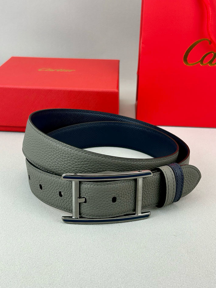 カルティエ レザーベルト 店舗 CARTIER メンズ 35mm リバーシブルレザーベルト タンクベルト ロゴバックル 2702104 カルティエ ベルト リバーシブル - 画像 (4)