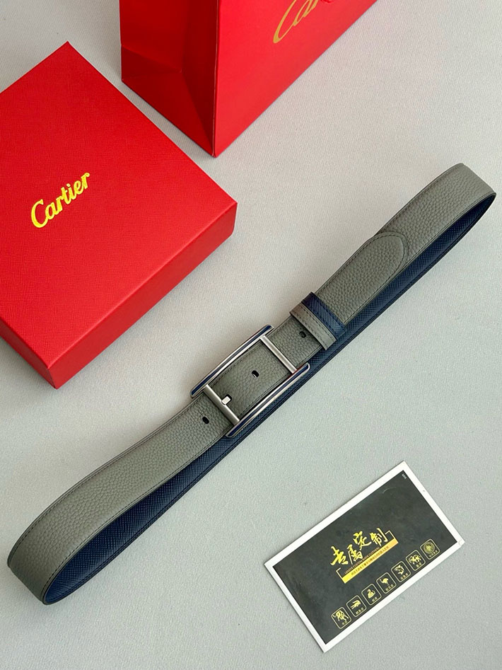 カルティエ レザーベルト 店舗 CARTIER メンズ 35mm リバーシブルレザーベルト タンクベルト ロゴバックル 2702104 カルティエ ベルト リバーシブル - 画像 (3)