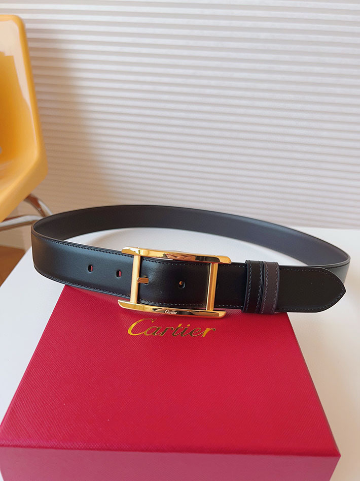 カルティエ レザーベルト 店舗 CARTIER メンズ 35mm リバーシブルレザーベルト タンクベルト ロゴバックル 2702105 カルティエ ベルト 店舗 - 画像 (6)