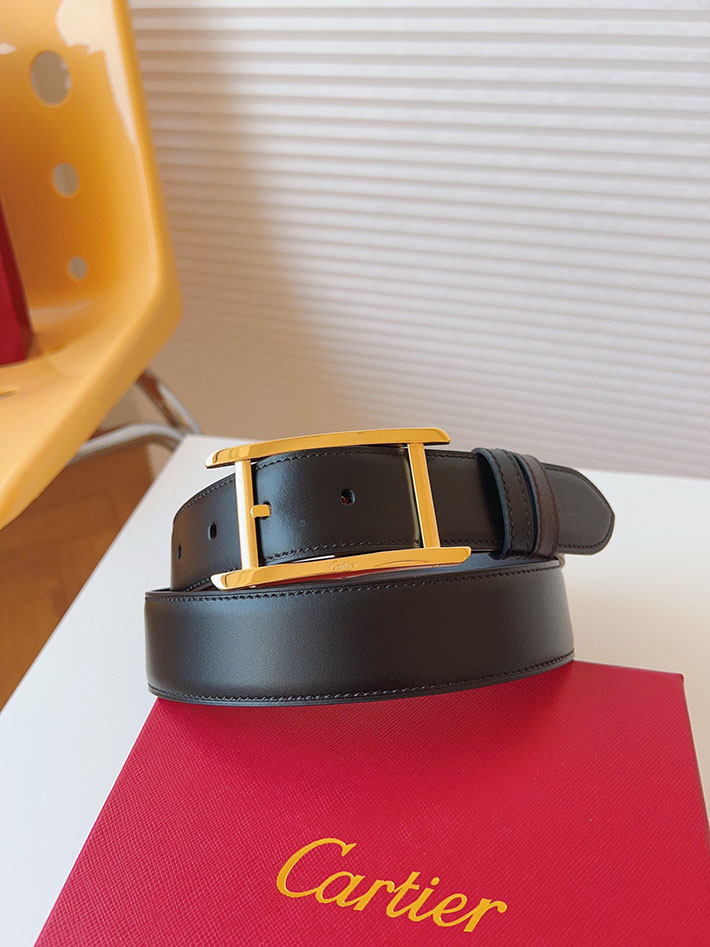 カルティエ レザーベルト 店舗 CARTIER メンズ 35mm リバーシブルレザーベルト タンクベルト ロゴバックル 2702105 カルティエ ベルト 店舗 - 画像 (4)