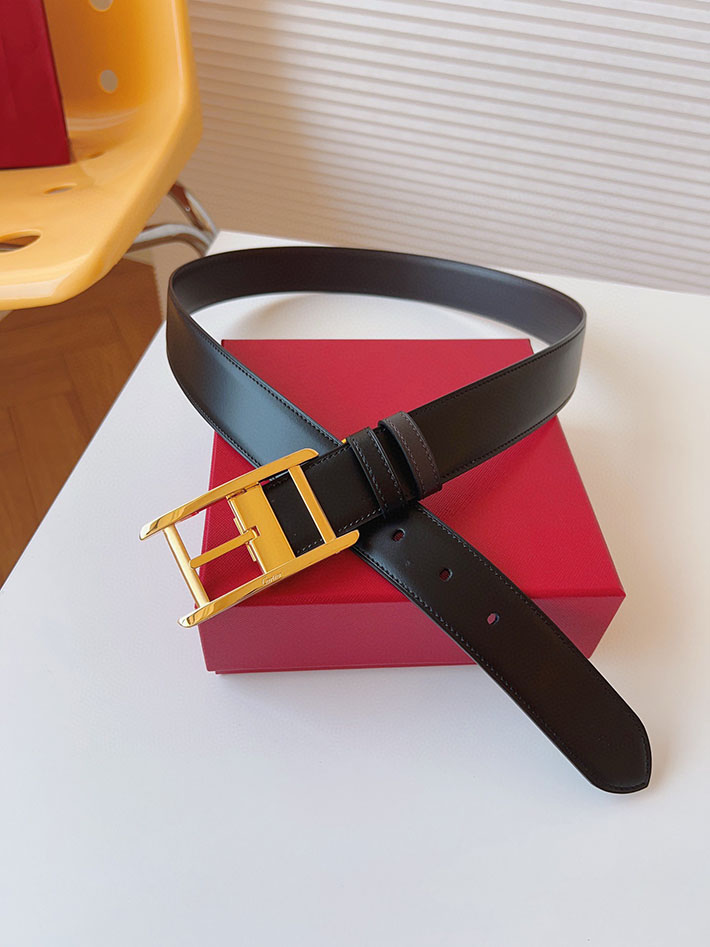 カルティエ レザーベルト 店舗 CARTIER メンズ 35mm リバーシブルレザーベルト タンクベルト ロゴバックル 2702105 カルティエ ベルト 店舗 - 画像 (2)