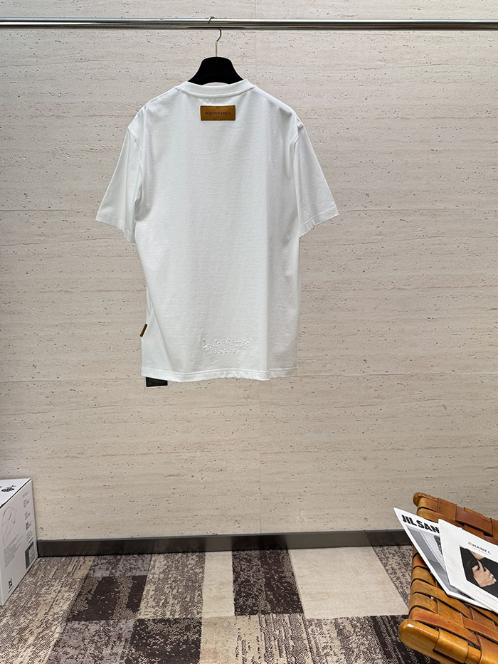 ルイヴィトン服コピー 人気店 Louis Vuitton コットン 26SS 新作 春夏 カジュアル クルーネック 半袖Tシャツ JP4649(1081)ルイヴィトンTシャツ 白 - 画像 (3)