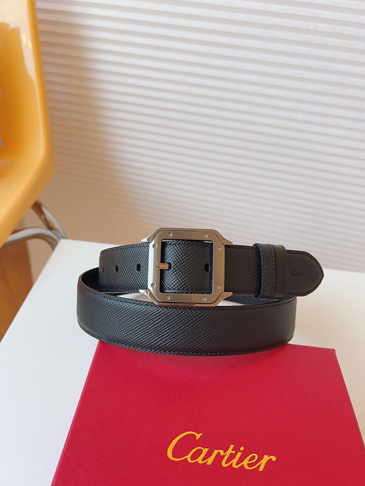 カルティエ レザーベルト 店舗 CARTIER メンズ 35mm リバーシブルレザーベルト タンクベルト ロゴバックル 2702109 カルティエ ベルト アウトレット - 画像 (4)
