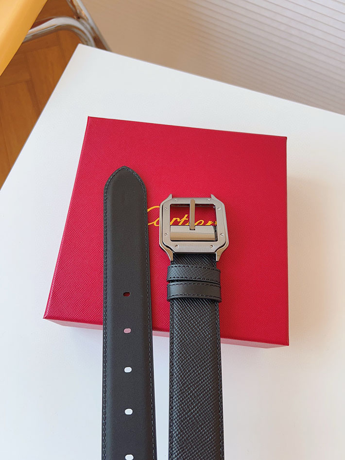 カルティエ レザーベルト 店舗 CARTIER メンズ 35mm リバーシブルレザーベルト タンクベルト ロゴバックル 2702109 カルティエ ベルト アウトレット - 画像 (2)