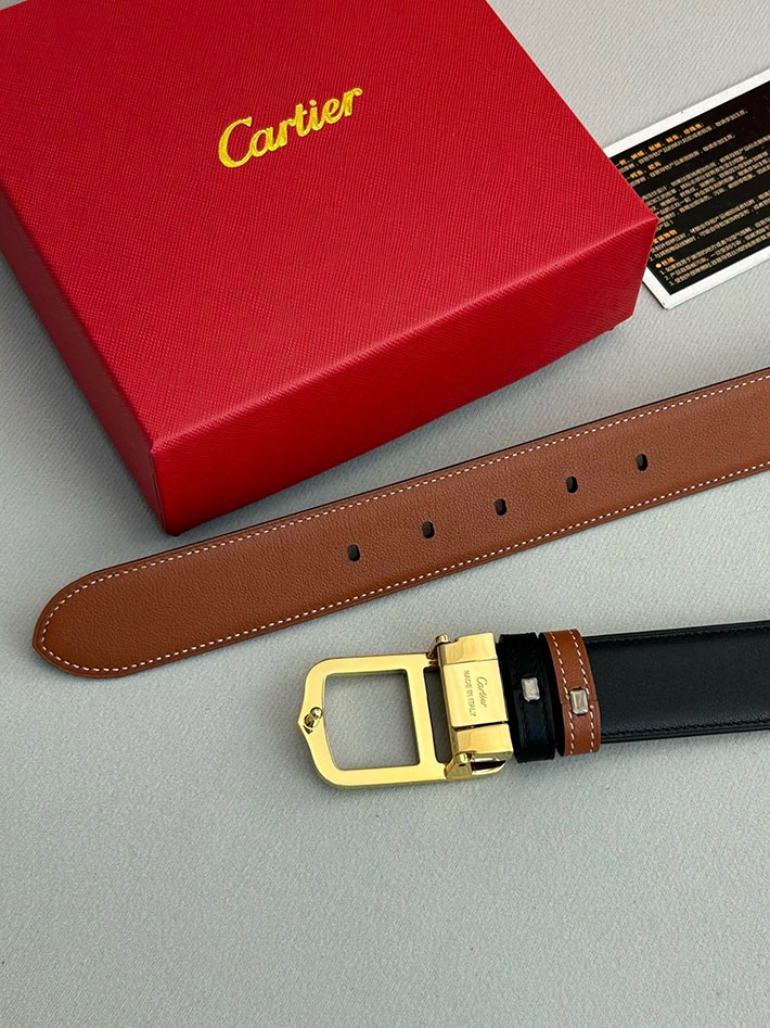 カルティエ レザーベルト 店舗 CARTIER メンズ 35mm リバーシブルレザーベルト タンクベルト ロゴバックル 2702110 カルティエ ベルト コピー - 画像 (7)